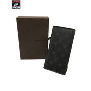 LV ﾎﾟﾙﾄﾌｫｲﾕ･ﾌﾞﾗｻﾞ ﾓﾉｸﾞﾗﾑ ｴｸﾘﾌﾟｽ ﾗｳﾝﾄﾞ長財布 黒