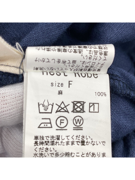 nest Robe　ワイドリネンパンツ　ネイビー　F