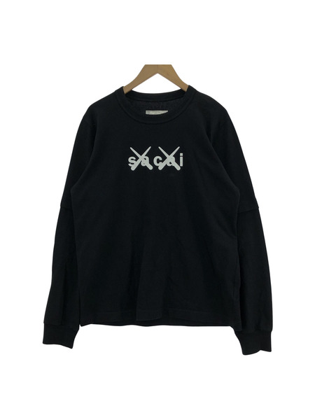 Sacai×KAWS Flock Print Long Sleeve/2/ブラック