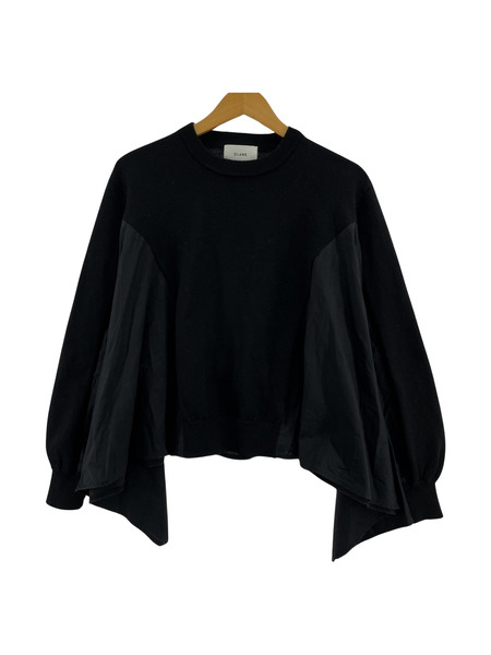 CLANE　PANEL FLARE KNIT TOPS　ブラック　1