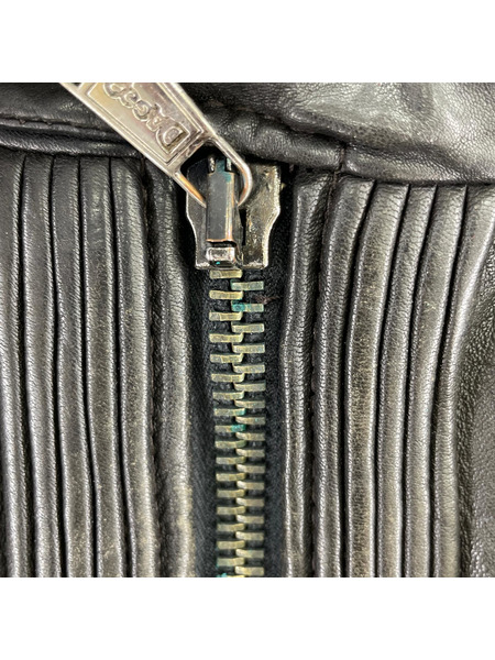 OLD・VINTAGE レザージャケット VERA PELLE DAGGS ギャザーレザージャケット 黒