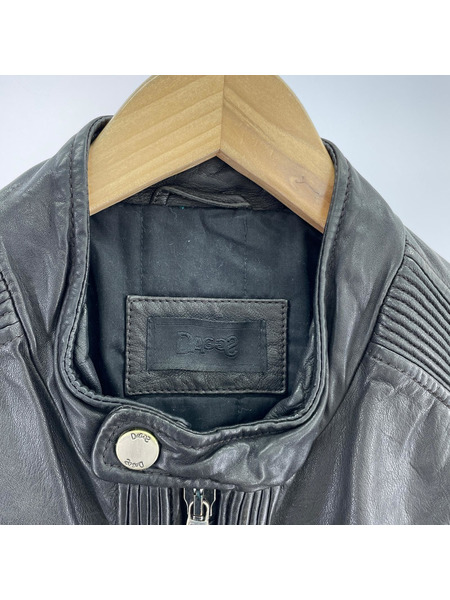 OLD・VINTAGE レザージャケット VERA PELLE DAGGS ギャザーレザージャケット 黒