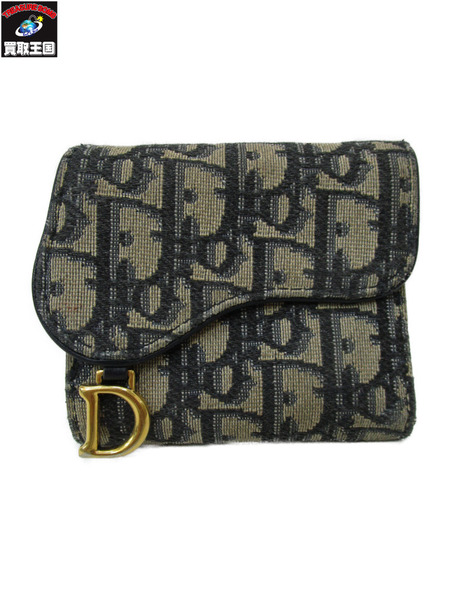 Dior オブリーク サドル Wホック財布 青