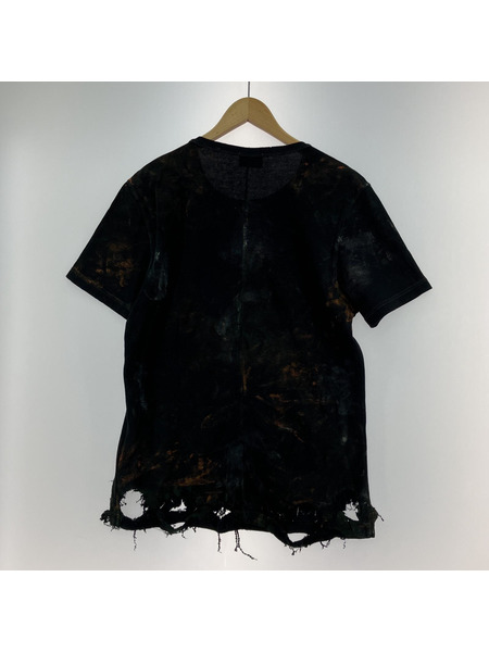 DIESEL/Tシャツワッフル生地ダメージ加工/M/BLK/T-ASHIMI