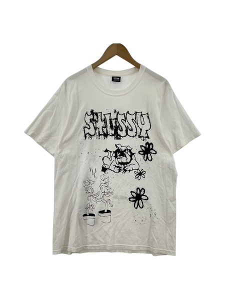 STUSSY/S/Sカットソー/M/ホワイト/Bad Dream