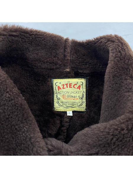 OLD・VINTAGE ジャケット AZTECA 70s フランス製 ムートンジャケット 茶[値下]