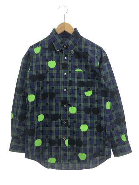 COMME des GARCONS×THE BEATLES ブラックウォッチLSシャツ M ネイビー