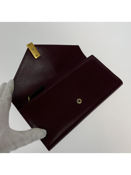 POLO RALPH LAUREN 長財布 ID レザーウォレット ボルドー