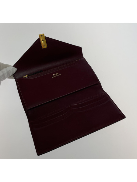 POLO RALPH LAUREN 長財布 ID レザーウォレット ボルドー