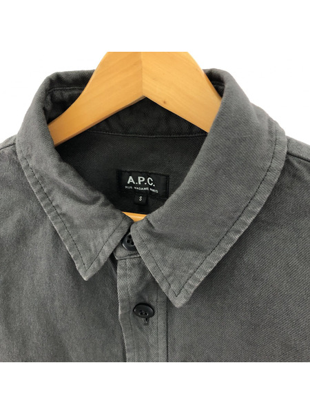 A.P.C. 24SS 24243-1-71181 1Pベビーチノボタンシャツ (S) グレー[値下]