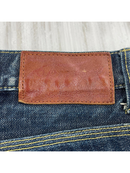 CALEE デニム・ジーンズ ストレ-トデニム/32/IDG/革パッチ/オレンジタグ/濃紺