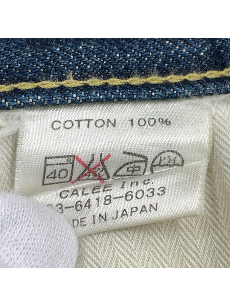 CALEE デニム・ジーンズ ストレ-トデニム/32/IDG/革パッチ/オレンジタグ/濃紺