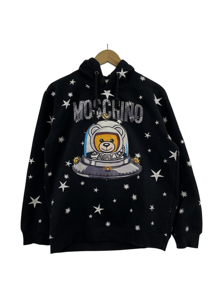 MOSCHINO Bear UFO プリントPOパーカー BLK