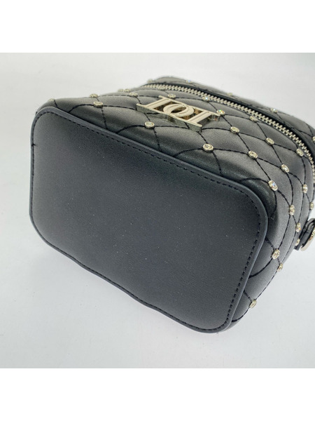 ハンドバッグ Darich キルティングビジュースクエアミニバッグ