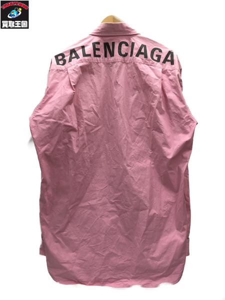 メンズラグ衣料 バックロゴ オーバーサイズ ボタンダウン シャツ　バレンシアガ/Balenciaga