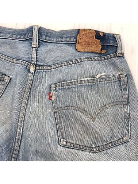 Levi's 501 ボタン裏6 66後期 セルビッチ リペア ダメージデニム W35