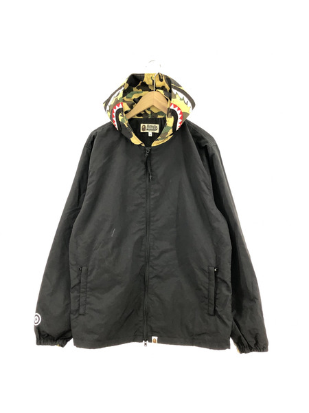 A BATHING APE SHARK HOODIE JACKET BLK (M)