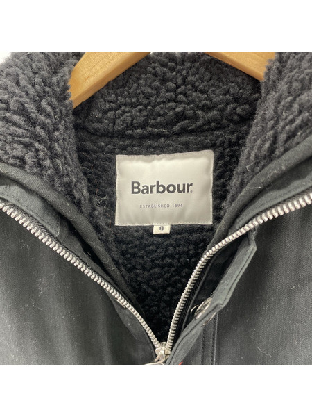 Barbour×BEAMS BOY ボアライナー モッズコート 黒 (8) < NULL >