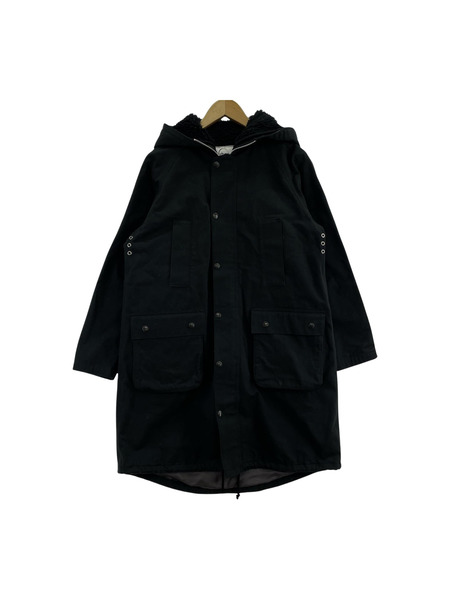 Barbour×BEAMS BOY ボアライナー モッズコート 黒 (8) < NULL >