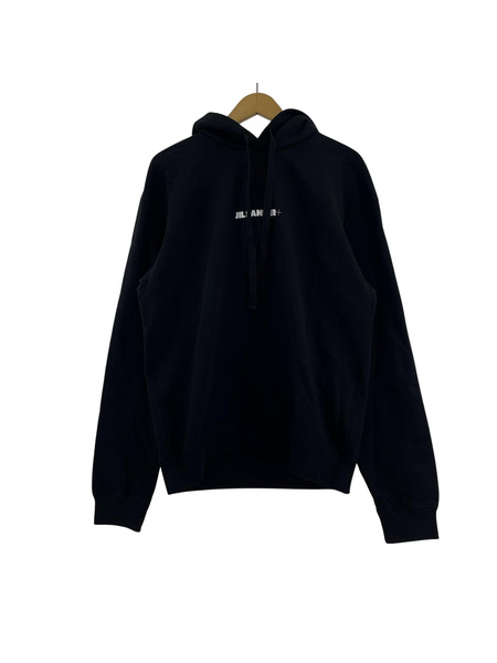 JIL SANDER + 25AW ロゴプリントプルオーバーパーカー M 黒 J47GU0129 J20039