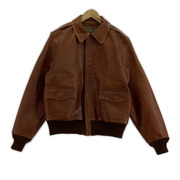 Buzz Rickson'sA-2 1942年モデル ケーブルレインコート社  レザー 茶 (42)