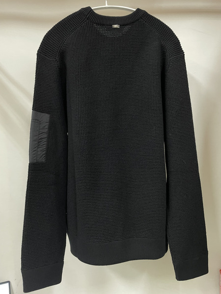 HERNO 袖ナイロンポケット ウールニット 52 ブラック