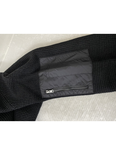 HERNO 袖ナイロンポケット ウールニット 52 ブラック