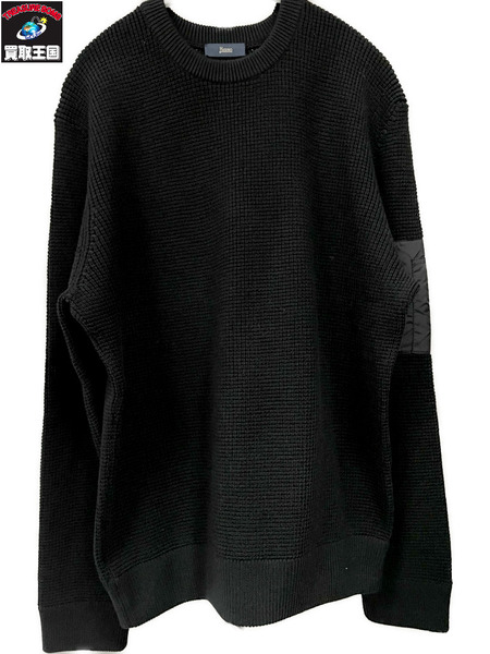 HERNO 袖ナイロンポケット ウールニット 52 ブラック
