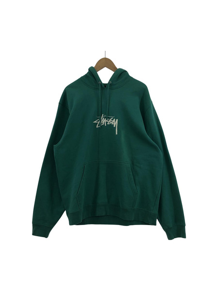 STUSSY/ロゴ刺繍パーカー（L)[値下]