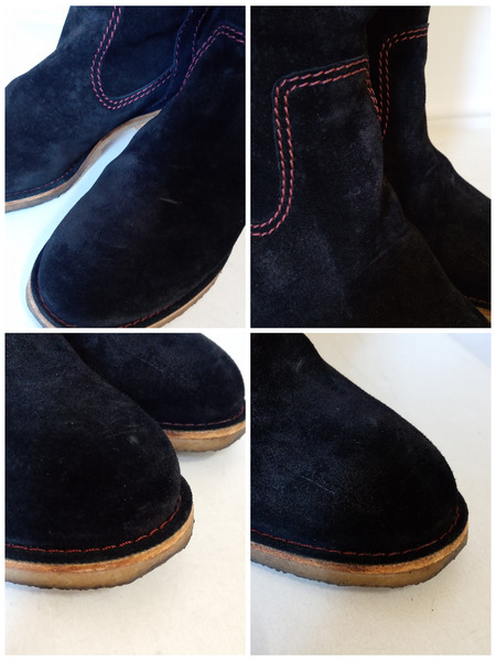 靴 CHANEL ココマーク/ステッチスウェード/ロングブーツ