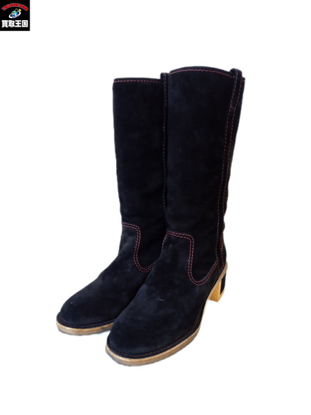 靴 CHANEL ココマーク/ステッチスウェード/ロングブーツ