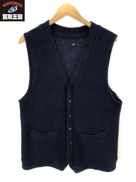 Taiga Takahashi KNITTED VEST シルク ニットベスト 38 ネイビー[値下