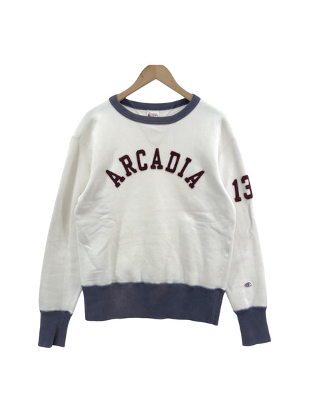 Champion 60'S ARCADIA カレッジロゴスウェット ホワイト（M）