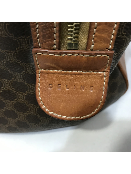 CELINE ﾏｶﾀﾞﾑ柄 ﾐﾆﾎﾞｽﾄﾝﾊﾞｯｸﾞ 茶