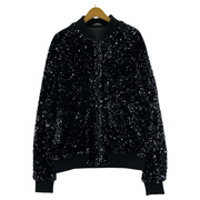 ZARA ブルゾン・ジャンパー スパンコール ブルゾン 黒 (XL)