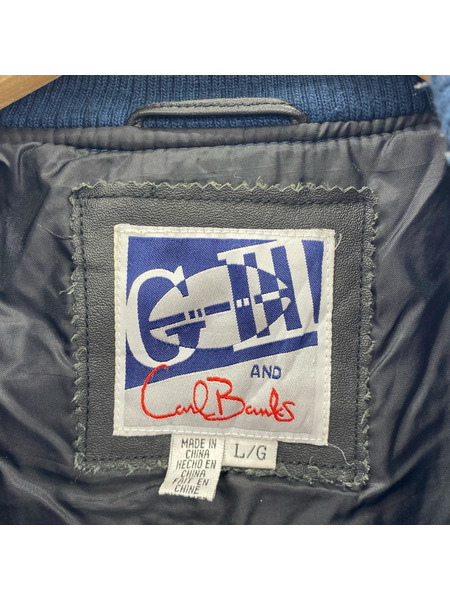 OLD・VINTAGE ブルゾン・ジャンパー G-III/COWBOYS/袖レザー/スタジャン/紺黒