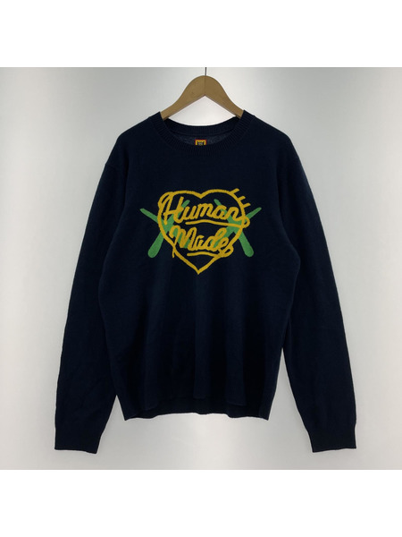 HUMAN MADE KAWS MADE KNIT SWEATER カシミア混セーター XL