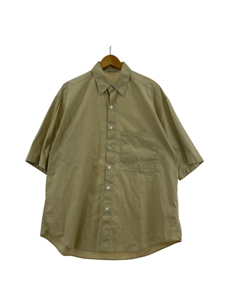 AURALEE WASHED FINX TWILL HALF SLEEVED BIG SHIRTS ベージュ (4)