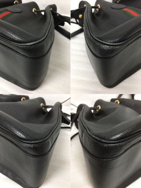 GUCCI OLD シェリーライン 巾着 レザーショルダーバッグ 001・86・0943