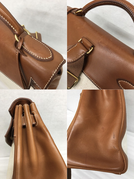 リュックサック・バックパック HERMES ケリーアドGM/トワルアッシュ・バレニア/□E刻印/2001年