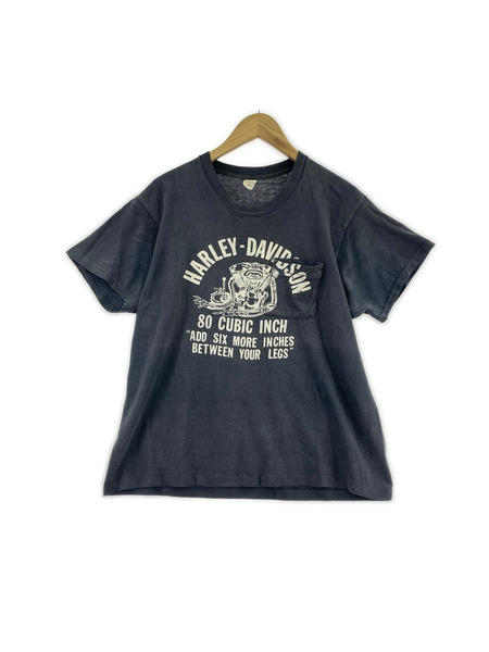 Harley-Davidson 半袖Tシャツ・カットソー 80s 80 CUBIC INCH ポケットTシャツ