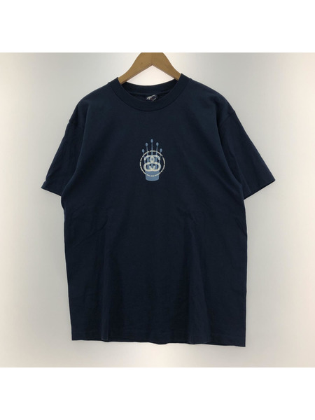 STUSSY 90s 紺タグ クラウンプリントTEE ネイビー SIZE:L