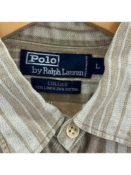 POLO RALPH LAUREN 半袖シャツ 90s リネン コットン (L)