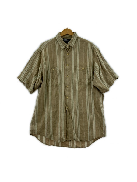 POLO RALPH LAUREN 半袖シャツ 90s リネン コットン (L)