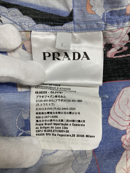 PRADA 18SS 総柄シャツ L