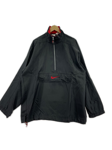NIKE 長袖Tシャツ・カットソー 90s/銀タグ/ハーフジップ/PO/BLK/L