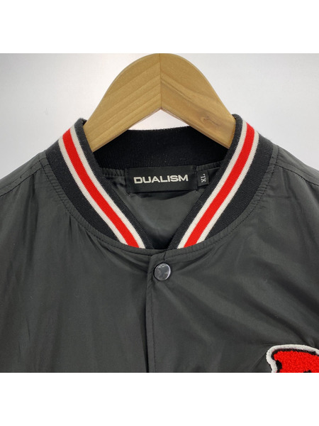 Dualism パイル地ロゴデザイン ナイロンスタジャン ブラック