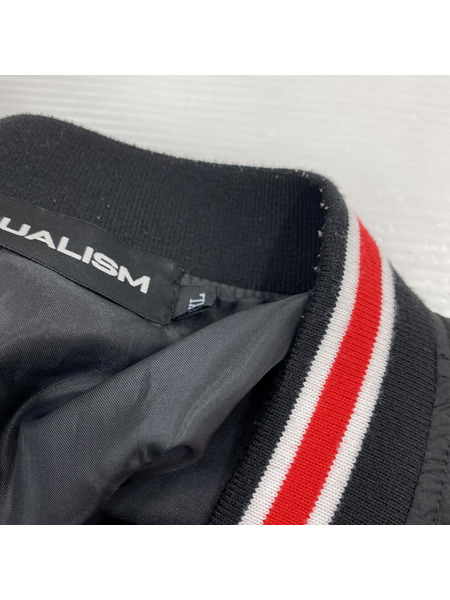 Dualism パイル地ロゴデザイン ナイロンスタジャン ブラック