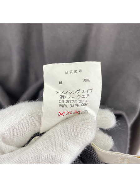 A BATHING APE 長袖Tシャツ・カットソー バックプリント S カーキ