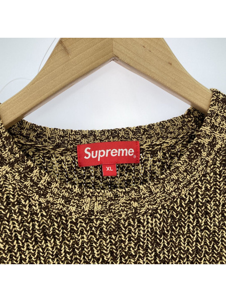 Supreme SMALL BOX LOGO Melange Rib Knit Sweter XL ベージュ